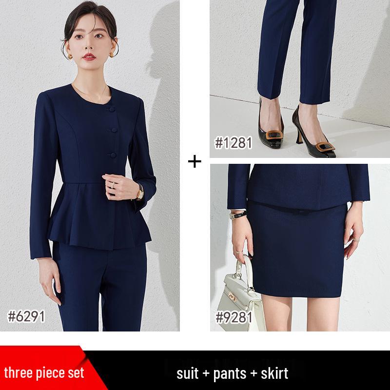 Women's High-End Professional Suit for Spring and Autumn: Elegant Attire for Hotel Managers, Front Desk Reception, and Beauty Salon Staff.