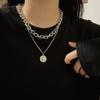 Retro European & American Thick Chain Hip-Hop Double-Layer Necklace for Women
