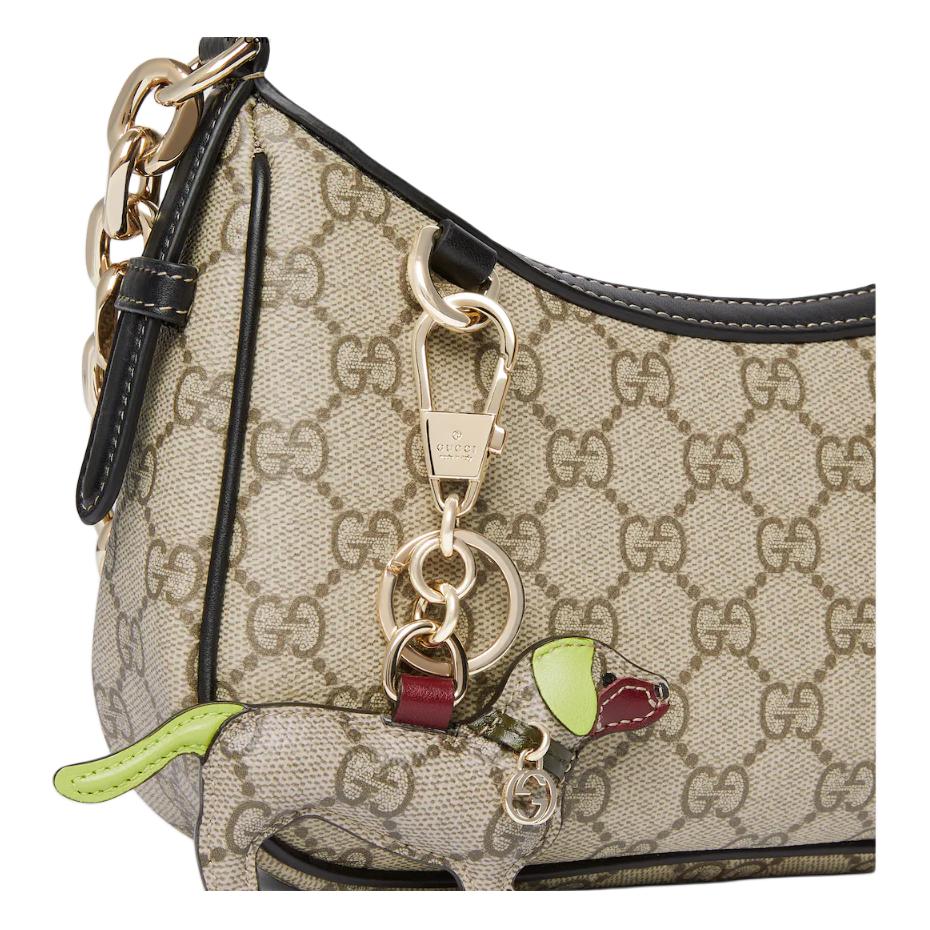 Gucci GG Emblem Double G All Over Print Design GG Coated Fabric Shoulder Bag Small Women Shoulder Bag Beige Dark-Brown 847447-FAD6L-9741