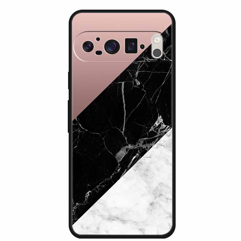 For Google Pixel 9 Pro XL Cellphone Case Luxury Protector Soft Silicone Cover for Google Pixel 9Pro XL Marble Soft Black Funda