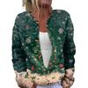 Women's Fashion Christmas Printed Long Sleeve Knitted Cardigan Button Down Jacket