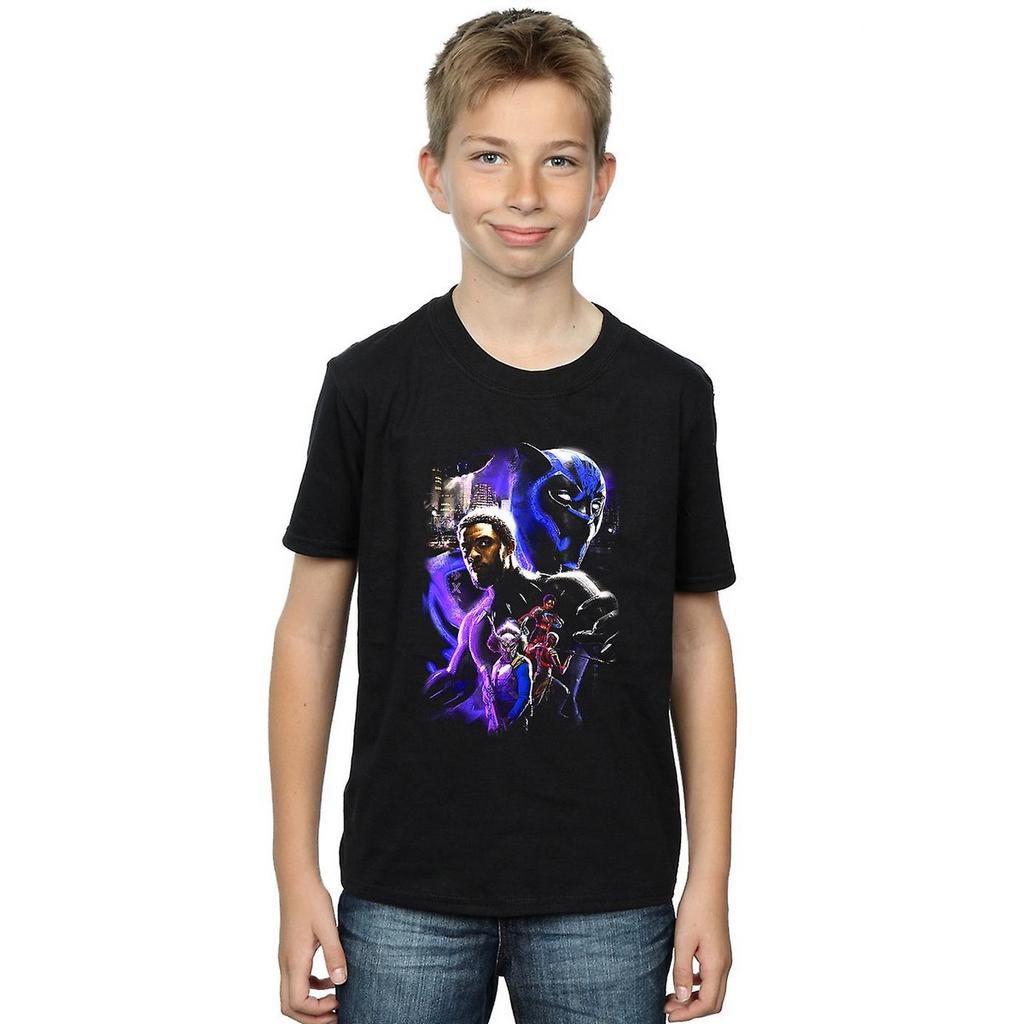 Black Panther Boys Montage Cotton T-Shirt