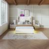 Upholstered Single Bed 90*200 cm, Beige Cotton Hydraulic Storage, Headboard with USB Type-C Charging, 3-Sided LED Function (Without Mattress)