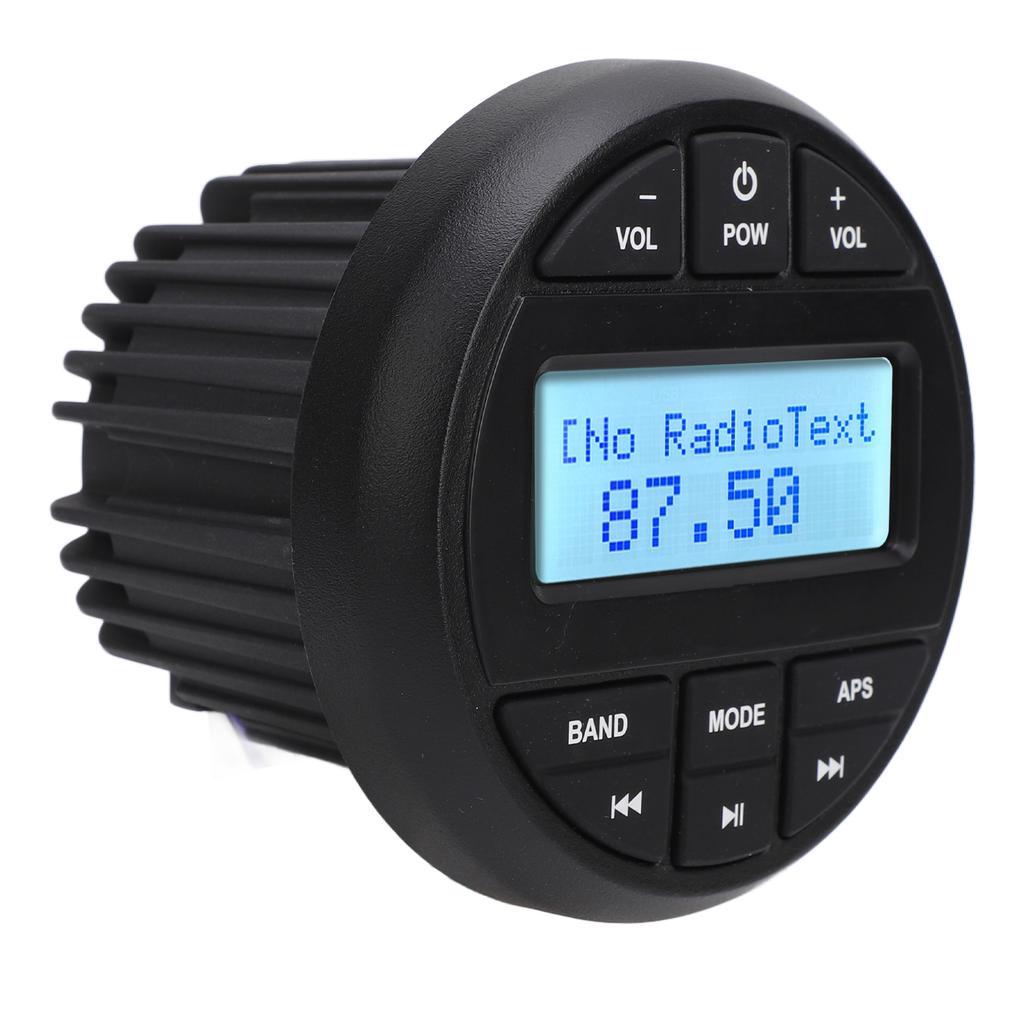 Marine MP3 Player Bluetooth Receiver Radio Gauge IPX6 Waterproof Digital Media Radio Gauge for Yacht Speedboat Motor