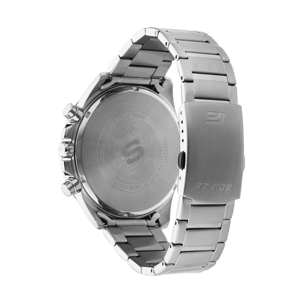 Casio Edifice Chronograph Analog Blue Dial Stainless Steel Band Made of stainless Men's EFV-620D-2AVUDF. steel. Classic.