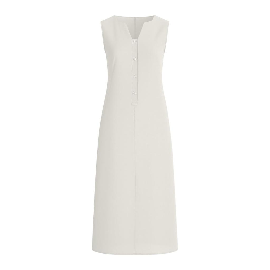 Women's Sleeveless Cotton And Linen Dress