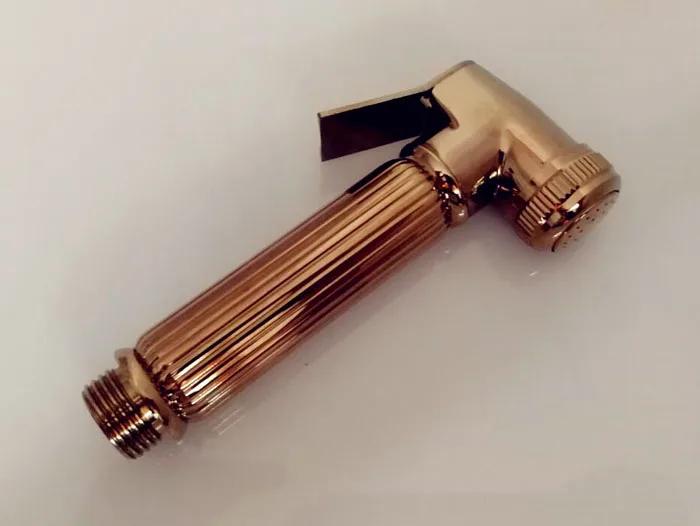 shiny Rose Gold brass Bidet Sprayer hand held toilet bidet spray shattaf set copper bathroom toilet shower head jet set BD040