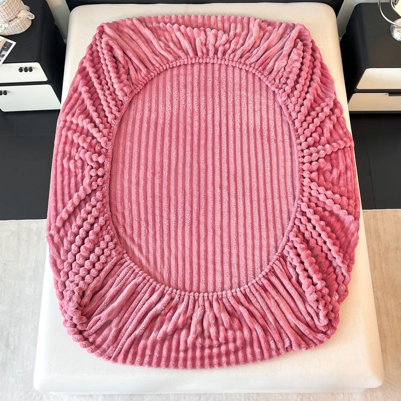 2025 Rabbit Velvet Bedsheet Bed Cover, Single Piece, Winter Thick Milk Coral Velvet Mattress Protective Cover, Dust-proof