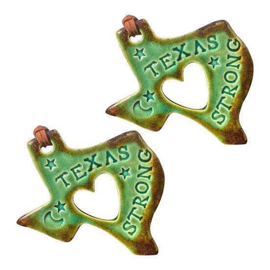 Texas Strong Ornament Heart-Shaped Flood Disaster Blessing Ornament Pocket Prayer Token with Card Gift for Texas Residents Disaster Relief Volunteers