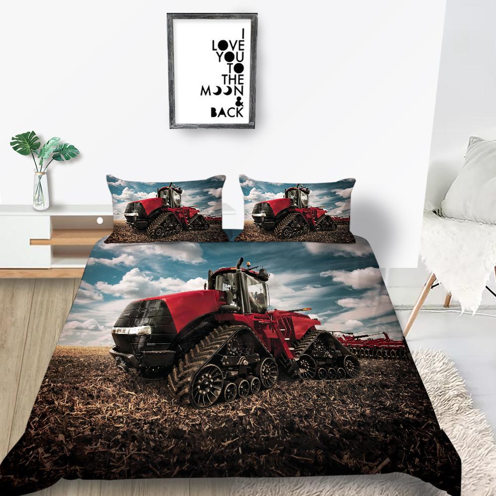 3D Industrial Style Bedding Set Car Printed Duvet Cover 2/3 Pieces AU180 * 210 Full Size Boy Room Soft Machine Washable Home Decoration
