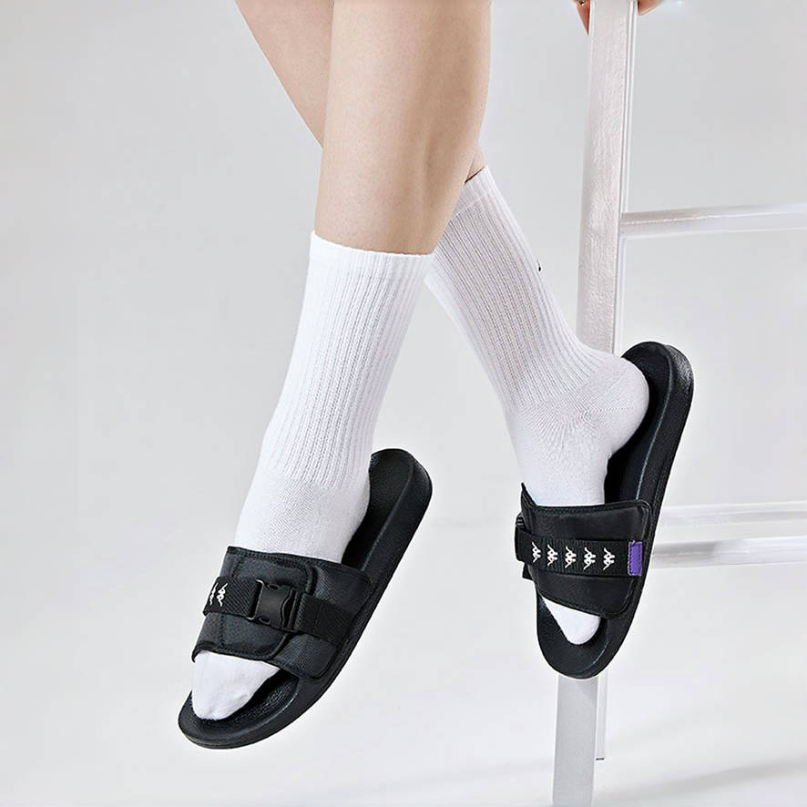 Kappa Outdoor Fashion Velcro Beach Non-Slip Slide Sandals Unisex Sandals Black K0DX5LT03-990