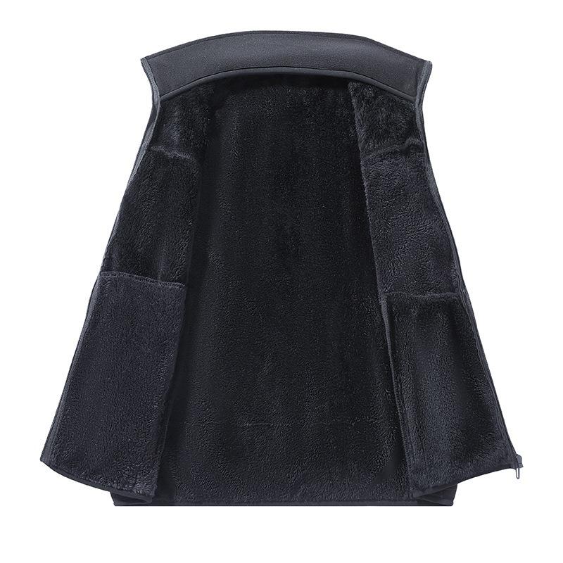 Stand-up collar vest men's autumn and winter new fleece loose stand-up collar vest casual sleeveless jacket