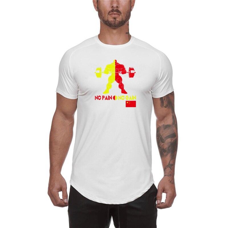 Muscleguys Tricou cu uscare rapidă Maraton în aer liber Mânecă scurtă Bărbați Poliester Fitness Sport Jumătate cu mânecă