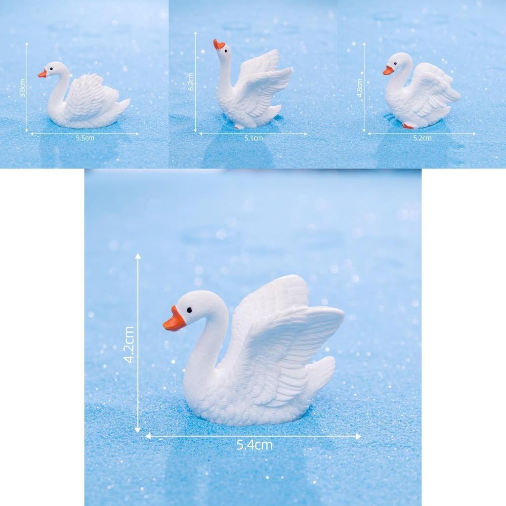 Charming Resin Swan Figurines Diy Creative Micro Landscape Desk Decorations
