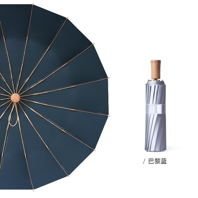 16 Bone Weather and Rain Umbrella Hand Open Folding Sunscreen Umbrella Three Fold Sun Umbrella