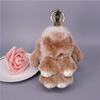 13CM Mini Frost Rabbit Women Cute Plush Fur Pompom Bunny Key Chains On Bags Car Trinket Wedding Party Toys Gift Bag Charm