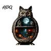 Cozy Halloween Scene Decor Wooden Owl Tabletop Centerpiece 2D Flat Pumpkin Ghost