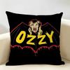 LOGO OOzzy Osbourne  Cushion Cover Natural Linen Organic Fabric DoubleSided Printing Room Sofa Decor Pillow Case
