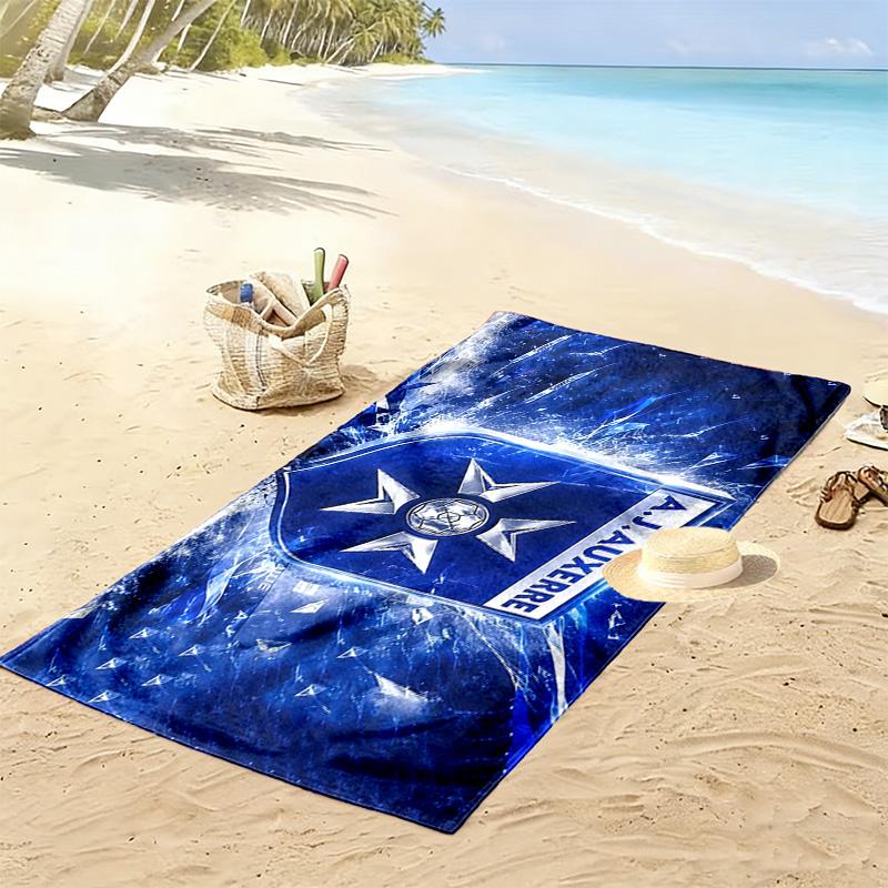 AJ Auxerre Print Beach Towel, Large Soft Quick Dry Towel for Beach Camping Swimming
