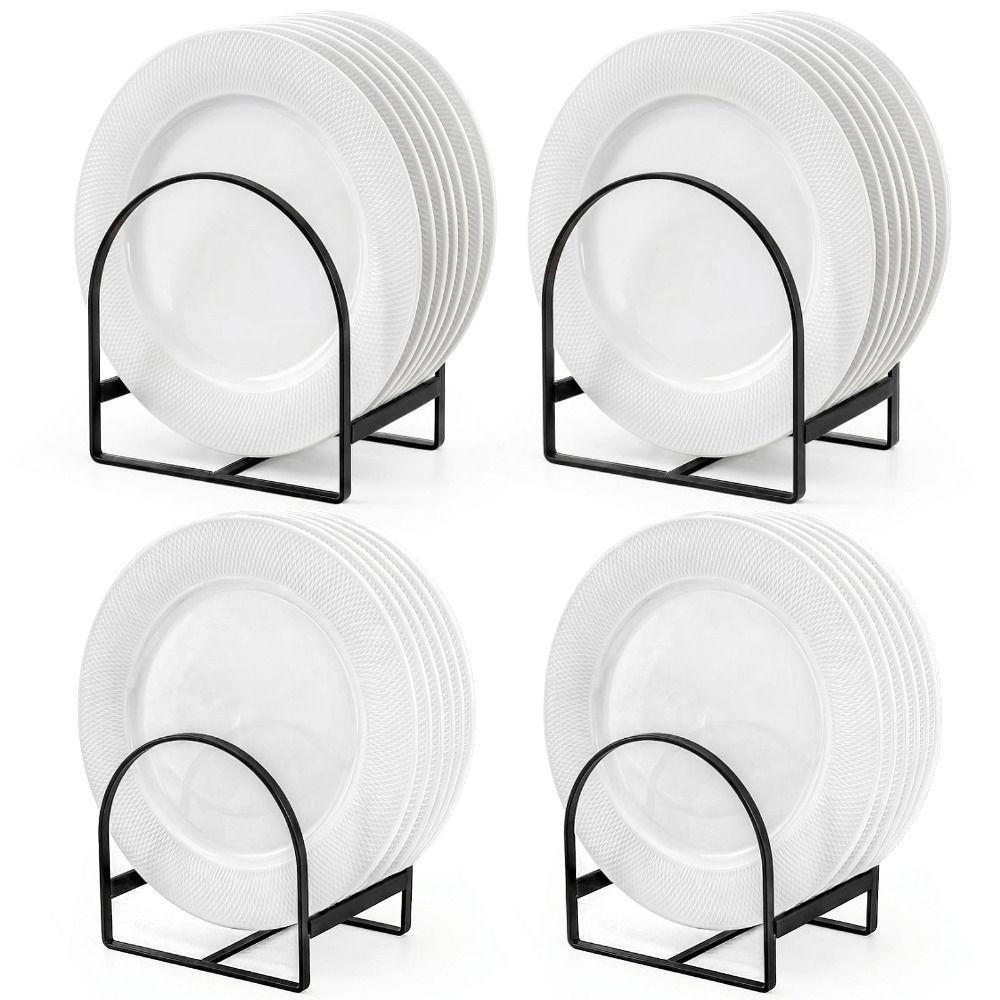 Save Space Plate Storage Rack Quick Drying Dinner Plate Stand Dish Drying Partition Holder Kitchen