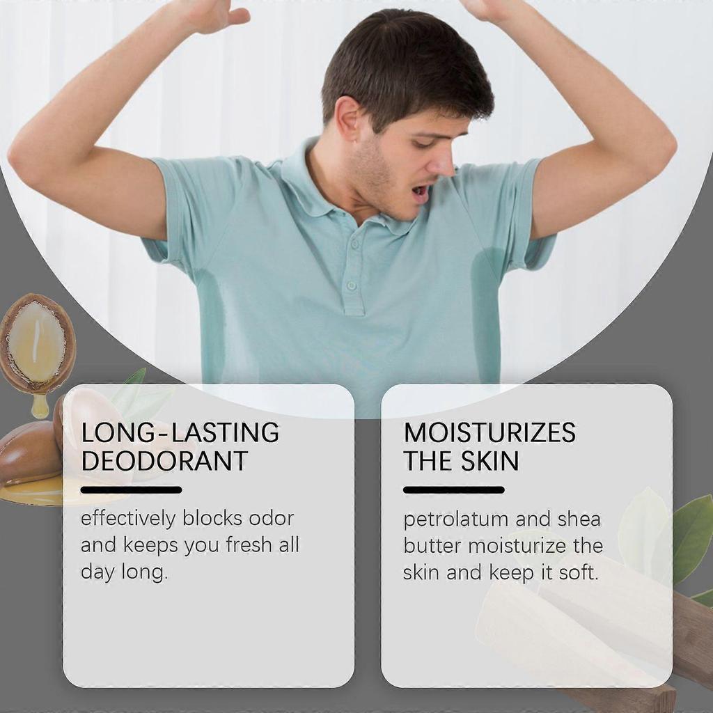 Stick Deodorante Sandalo - Naturale, Protezione Odori a Lunga Durata con Burro di Karité e Carbonato di Magnesio  Delicato, Balsamo Idratante per Ascelle per Tutti