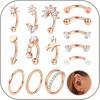 Stainless Steel Trendy Heart Curved Barbell Plain Twist Hoops Internally Threaded Versatile Unisex Piercing Eyebrow Lip Ear Nose