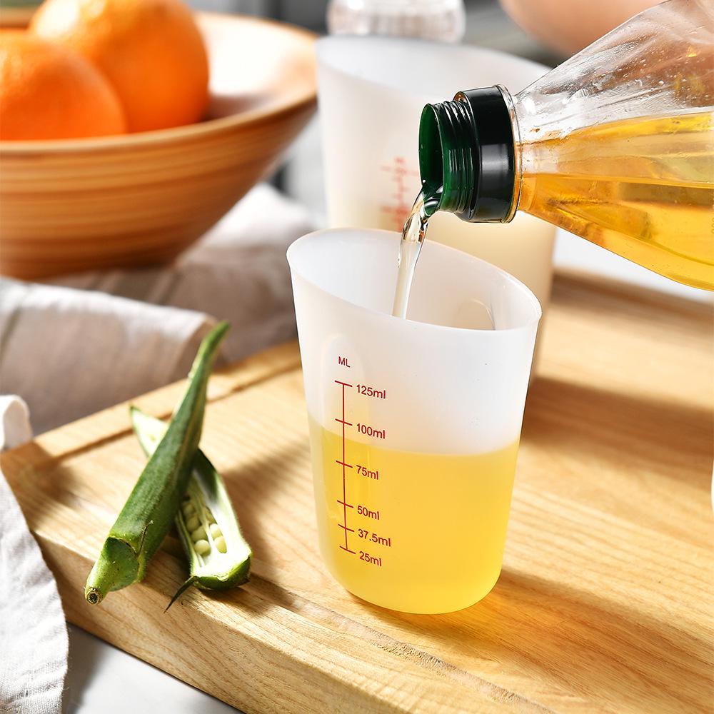 Přeshraniční silikonová sada odměrek: 3dílný, dvojitá stupnice (ml/oz), Žáruvzdorné pro pečení.