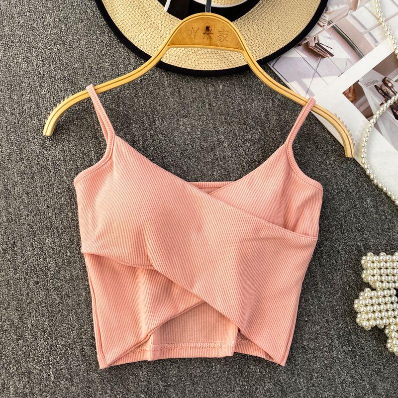 European and American Women's Clothing Silm Slimming and Short Cross Strap