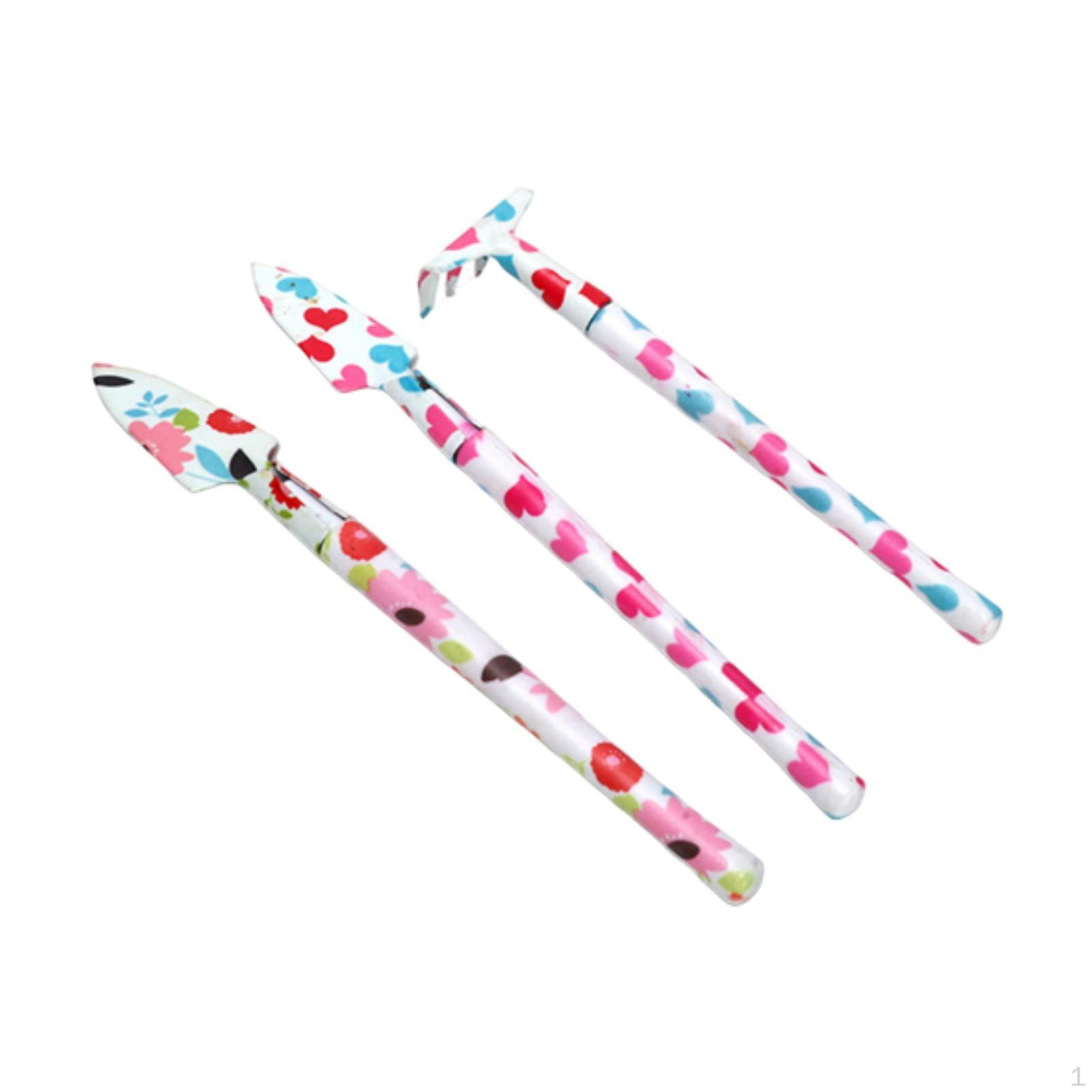 

3 Pcs Mini Gardening Tool Set, Outdoor Iron Hand Trowel, Beautiful Printing, Tools розовый