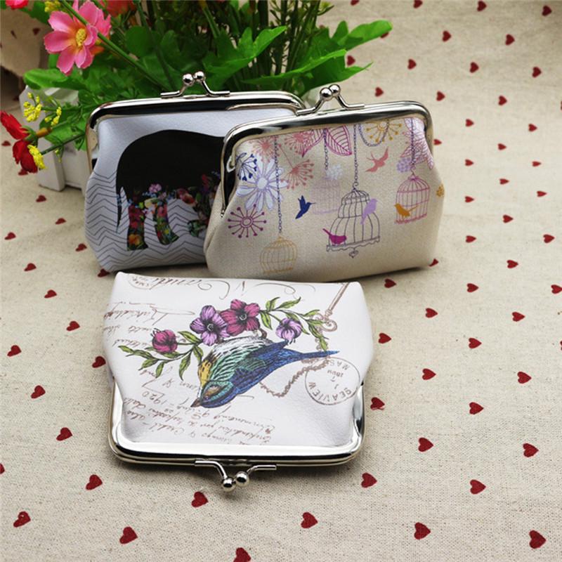 Fashion Womens Coin Purse Cute Cartoon Elephant Flowers Vintage Pouch Mini Purse Wallets Fashion Womens Coin Purse Cute Cartoon Elephant Flowers Vintage Pouch Mini Purse Wallets