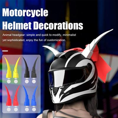 1Pair Motorcycle Helmet Devil Horns Decor Universal Suction Cup Bull Horns for Motorbike, Electric Scooter & Bike Helmet St T1V9