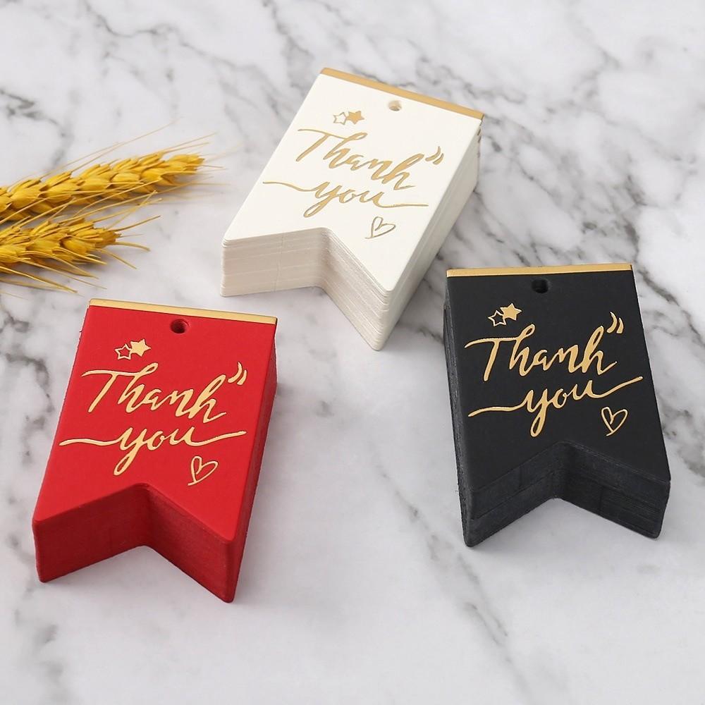 100pcs Black White Paper Thank You Tags Handmade Gift Tags Packing Labels  Party Label Stickers