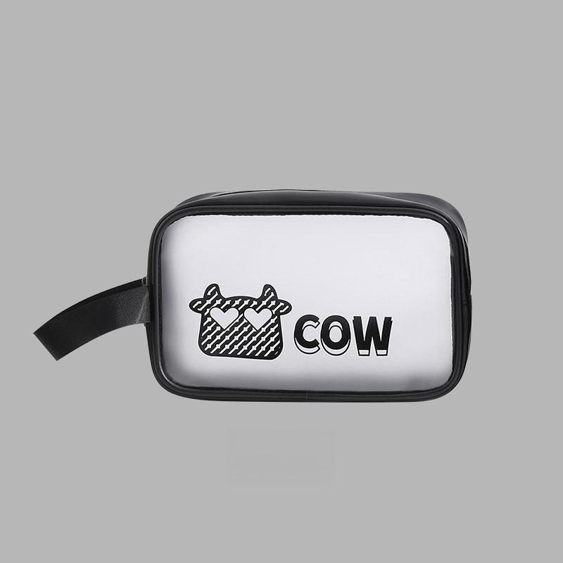 

Transparent Cartoon Cosmetic Bag Portable Wash Bag Waterproof Storage Travel Black Small