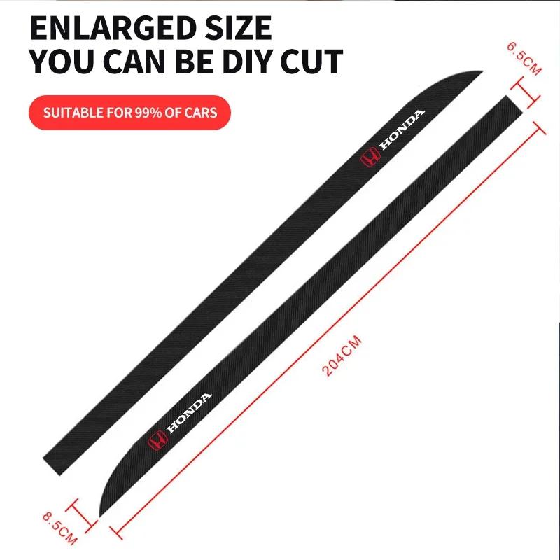 2x Car Door Side Skirt Sill Stripe Carbon Decals Accessories For Honda Civic Fit Jazz Accord Pilot CRV AEO Odyssey Passport City