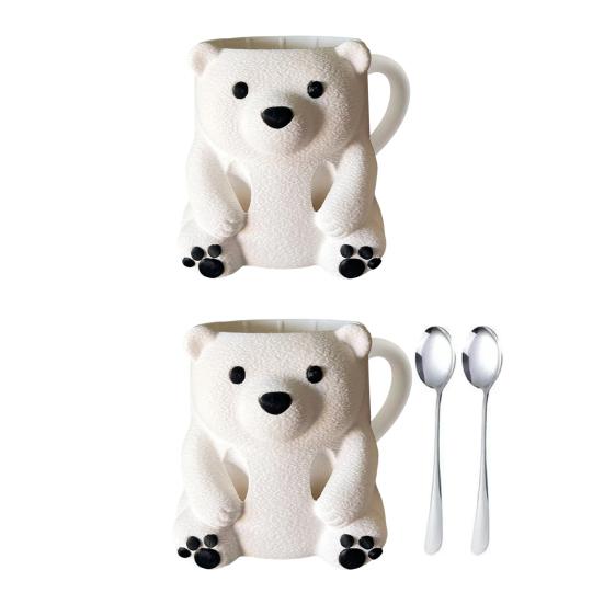 Polar Bear Ice Cream Cup Holder 3D Printed Cute Animal Ices Creams Cooler Container Leak-Proof Ice Pint Holder