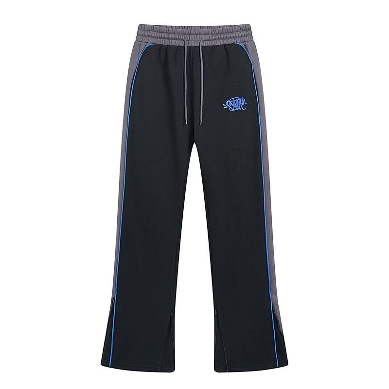 SynaWord Felpa con cappuccio e pantaloni della tuta americani a blocchi di colore Syna marca trendy da uomo e donna ricamata abbinamento di colori completo casual per coppia