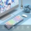 Womier WK61 Gaming Keyboard, 61-Key Mechanical Keyboard with Red Switches, Hot-Swappable, 60% Mechanical Keyboard with RGB LED Backlighting, 24