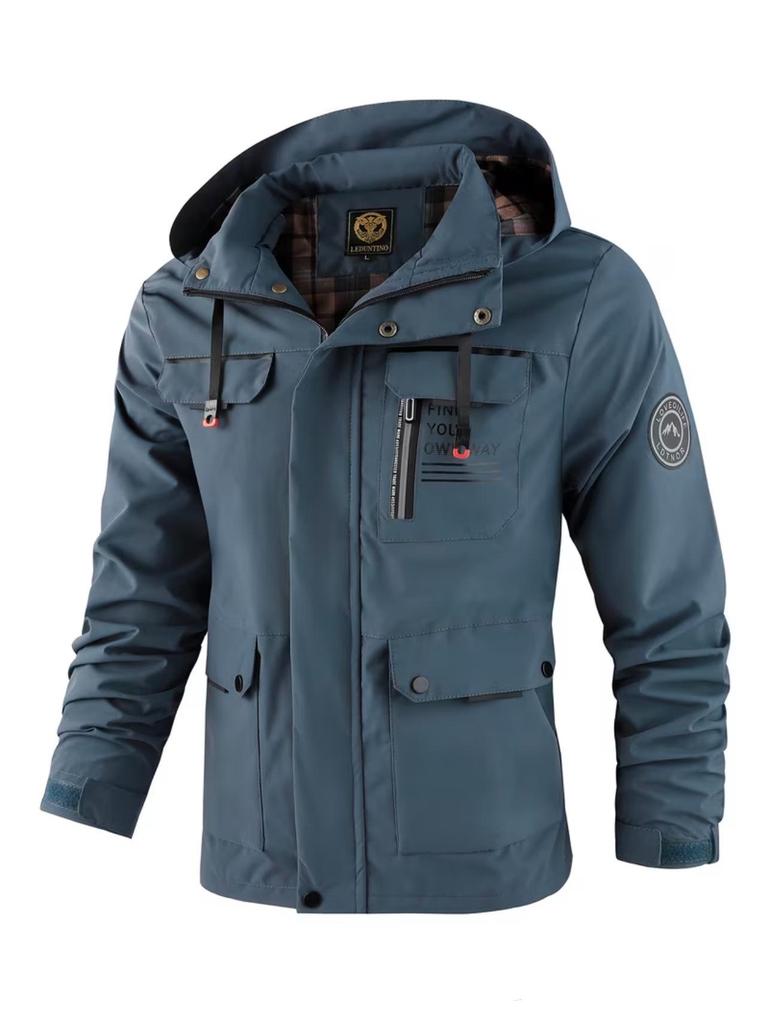 Men's Waterproof Hooded Windbreaker Jacket Parka Coat - Outdoor Casual Wear