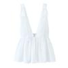 Spring 2025 Women's Backless V-Neck Poplin Top with Bow Detail