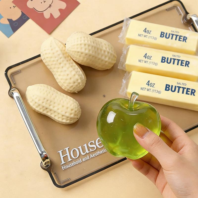 Favorite Toy Green Apple Squishy Toys Peanut Butter Fidget Toy Stress Crunchy Squeeze Buttery-Soft Feel Asmr Sensory Anti Stress Adults Toys