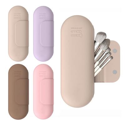 Silicone Makeup Brush Holder Storage Bag Large Capacity Portable Cosmetic Brush Holder with Magnetic Closure