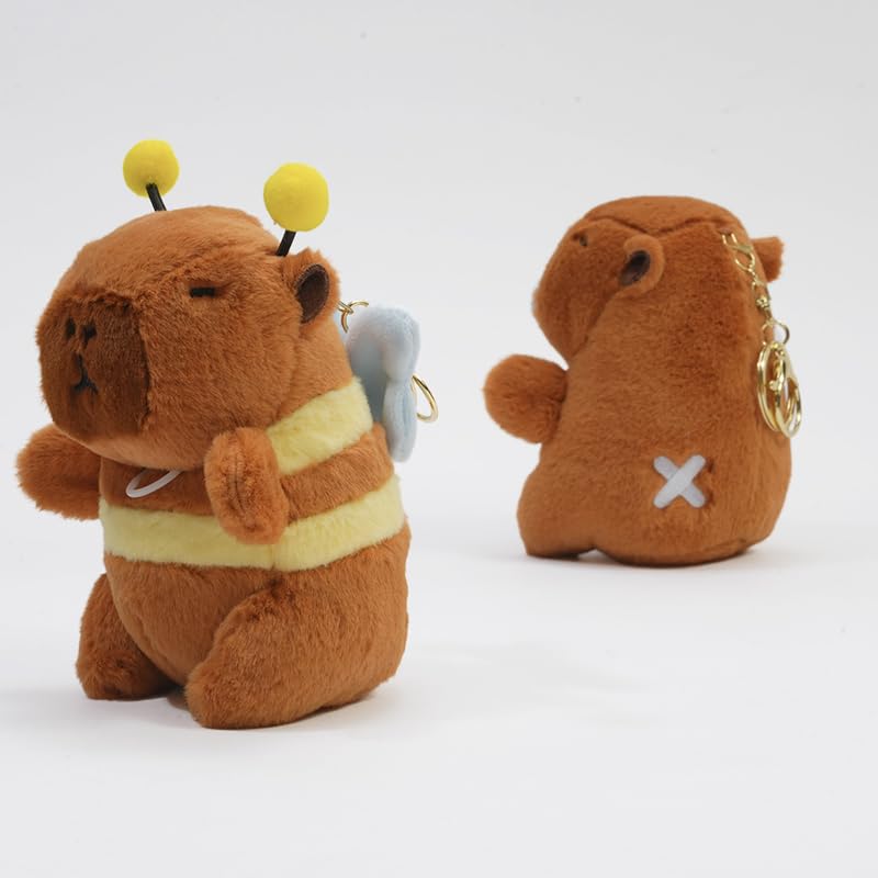 Clearstone Capybara Plush Keychain, Chabimaru Honeybee Style, 20cm, Brown