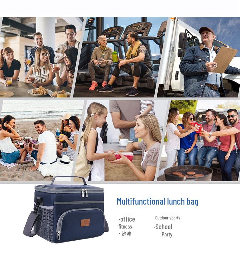 15L Nepropustná izolovaná pikniková taška - Zesílená pro venkovní použití, Udržuje jídlo čerstvé a studené