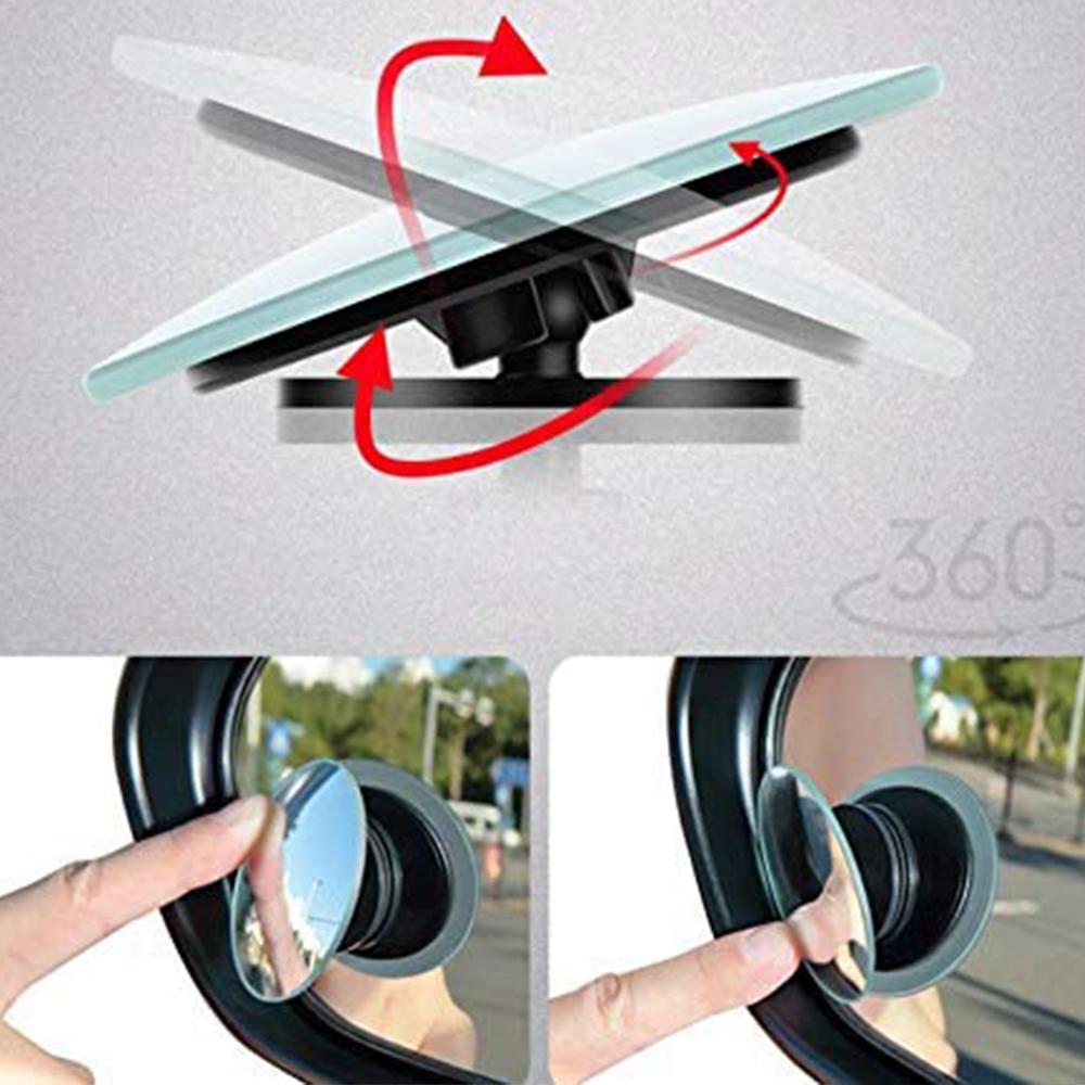 360 Stupňů Nastavitelné Auto Zpětné Vypouklé Zrcátko pro Auto Zpětný Chod Širokoúhlé Vozidlo Parkování Bezrámečková Zrcátka HD Mrtvý Úhel