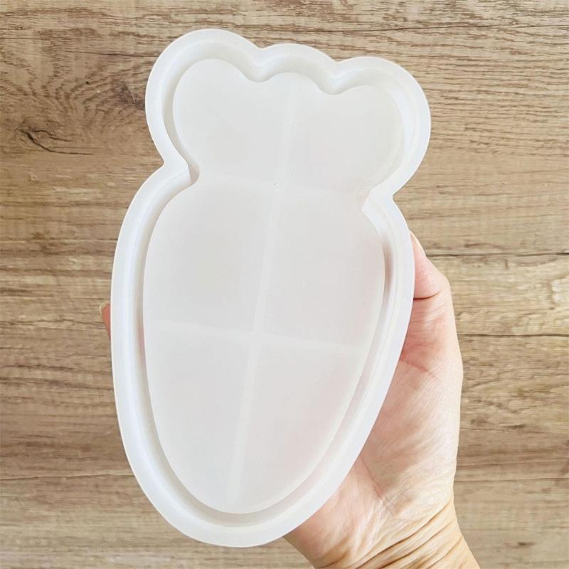 Rabbits Carrot Tray Silicone Moulds Resin Tray Molds for Epoxy Resin Candle Holder Jewelry Storage Tray Home Decoration