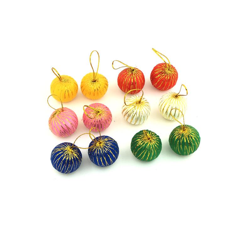 12-Piece Christmas Tree Ornament Set: 3cm Colorful Winding Balls