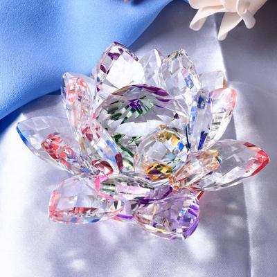 Figurină de flori de lotus din cristal Decor pentru nuntă, colecție de artizanat din sticlă, ornamente pentru masă, suveniruri de înaltă calitate