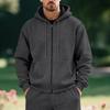 Men's Plus Velvet Solid Color Casual Sports Hoodie for Fall/Winter