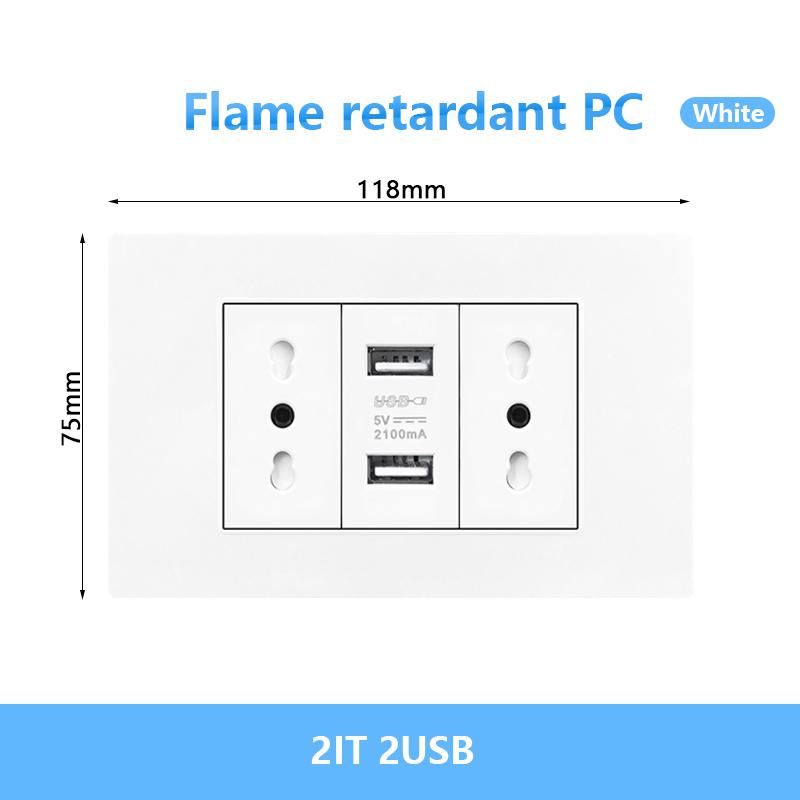 Italien Chile Mexiko USB Smart Typ-c 20W Schnelllade-Wandsteckdose Stecker, Brasilien Elektrischer Lichtschalter Universal-USB-C-Steckdose