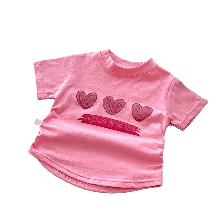 Girls' Summer 2025 Pure Cotton Short Sleeve Baby Top - Stylish A-Class Children's T-Shirt